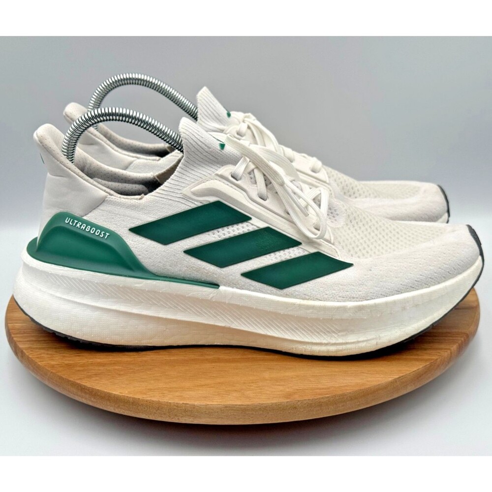 Adidas Ultraboost 5X White & Collegiate Green Men's Running Shoes Size 10 JH7248
